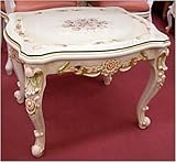 ロココ調プリンセス 天板ガラス付サイドテーブル[AR-1507]