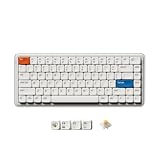 MelGeek O2 75% ワイヤレスメカニカルキーボード、クリーミーなタイピングサウンド、プレルブ済みリニアスイッチ、ホットスワップ対応、RGBバックライト搭載、3モード接続（2.4G / Bluetooth 5.1 / USB-C）、オフィス・ゲーム両用、Mac/Windows/Linux対応（ホワイト）