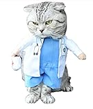 Mikayoo Pet Dog Cat Halloween Costume Doctor Nurse Costume Dog Jeans Clothes Cat Funny Apperal Outfi