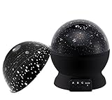 MOKOQI Baby Night Light Lamps For Bedroom Romantic 360 Degree Rotating Star with Sky Moon Cover +Cos