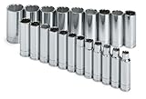 SK 1951 21 Piece 1/2-Inch Drive 12 Point 10-Millimeter to 32-Millimeter Deep Metric Socket Set by SK