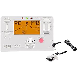 KORG コンボ チューナー メトロノーム TM-60 ホワイト TM-60-WH + 純正オプション CM-300-WHBK セット