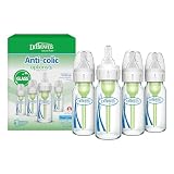 Dr. Brown's Anti-Colic Options+ ナローガラス哺乳瓶 レベル1 スローフローニップル付き BPAフリー 4オンス/120ml 4個パック
