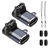 leizhan ガーミンウォッチ用充電アダプター 【2個】L型 Type-C対応 + 防塵プラグ 充電ポート用 スマートウオッチ変換アダプター USB Type C 変換アダプター 急速充電 usb