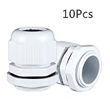 uxcell ケーブルグランド ナイロン製ホワイト PG7 TRS 12mm-15mmワイヤ径 10個入り