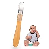ベビー用　スプーン ベビーレーベル 赤ちゃん離乳食スプーン エロー（シリコン）
