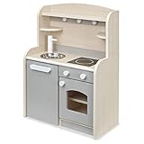 木製 ままごとキッチン minicook(ミニクック) (組立品Ver.4 ワゴンタイプ, グレー)