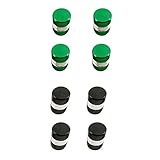 IPOTCH 全14カラー選ぶ　自動車　タイヤステムキャップ　アルミ製　カバー　8点セット - 黒と緑