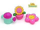 Little Treasures - water the flowers and the plant pot right in your tub, soft bath toys painted wit