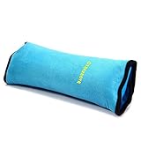 車用シートベルトクッションお子様に使える 頭を支えてリラックス出来る　安全で気持ちいい (ブルー)
