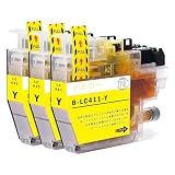 LC411Y イエロー 3本 互換インク 互換品 Brother用 互換インクカートリッジ 純正品併用 LC411-4PK 個包装 大容量 残量表示 ICチップ対応 DCP-J526N J914N J926N-W J926N-B J1800N J528N J928N-W J928N-B MFC-J739DN J904N J739DWN J939DN J939DWN J905N