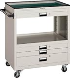 ＴＲＵＳＣＯ　ツールワゴン　７５０Ｘ５００　浅３深１引出付　ＹＧ【NTS731YG】 (販売単位：1台)