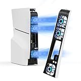 NEWDERY PS5 Slim用 冷却ファン プレステ5 slim用 冷却 USB 3.0ポート 三段階風速 PS5 スリム用 冷却ファン 周辺機器 アクセサリー 低騒音 熱対策 自動温度検出 RGBライト付き プレステ5 Slim ディスク通常版/デジタル版対応【PS5/PS5 Pro非対応】ブラック/ホワイト