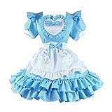 メイド服 ロリータ コスプレ 可愛い チェック柄 ゴスロリ ワンピース 蝶結ぶ リボン メイド 服 半袖 フリル 黒 白 ウェイトレス 衣装