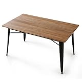 LOWYA （ロウヤ） ダイニングテーブル 天然木 スチール脚 インダストリアル デザイン 幅140cm テーブル単品 ナチュラル