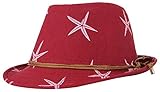 GEMVIE キッズ 中折れ ハット フェルトハット 子供用 帽子 モダンハット ソフトハット ヒトデ プリント 礼帽 女の子 男の子 兼用 秋冬 保温 レッド