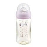 赤ちゃんもママも納得の使い心地！乳首は柔らかいシリコーン製です。広口ガラスほ乳びん 260ml