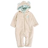 (ボリボンウーフ)boribon oeuf ボア 耳付きフード ジャンプスーツ フェルム(ぞう/花柄/オーガニック)/ベージュ