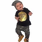misaky新生児子供用ベビーBoy Tシャツトップス+パンツ服装セットfor 6月- 2歳 70CM(Age:12M) ブラック Misaky