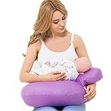 M'Baby Nursing Pillow 3 in 1 Cotton Nursing Cushion One Hand Breastfeeding Baby Pillow, Purple by M'