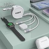 【2025新設計】3in1 充電ケーブル巻き取り式 3A急速充電 USB同期 高速データ転送 USB Type C ケーブル iPhone 充電ケーブ Micro USB 5つの長さ調節可能iPhone 16/15/Samsung/タブレット/その他に適用する マルチチャージャー 1.2M