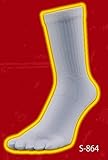 【Ｓ－８６４】ストロングソックス　厚地タイプ　５本指　２足組×５組入　ホワイト'0766