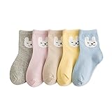 5パックベビーボーイズガールズコットンソックスパピーパターン秋冬ソックス1-3 歳