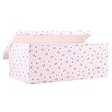 Minene Large Storage Box with Lid Cream Vinatge Roses - star storage box, large fabric storage box -