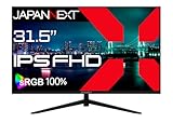 JAPANNEXT 31.5インチ IPSパネル搭載 フルHD(1920x1080)解像度 液晶モニター JN-IPS315F sRGB:100% HDMI VGA 【2年保証】