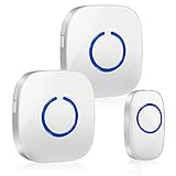 EletecPro ワイヤレスチャイム 電池式 呼び出しチャイムセット 防水 防塵 玄関チャイム 最高300Mの無線範囲 4段階音量調節 呼び出しベル 呼び鈴 呼出音楽52曲 受信機2個 送信機1個 