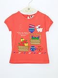 Petit jam（プチジャム）　うさぎ＆フルーツの半袖Ｔシャツ　３色３柄Tシャツ　レッド　80cm