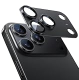 ZXZone for iPhone 17 Pro カメラフィルム アルミ合金製＋AR高透過率強化ガラス アイフォン 17 Pro レンズ保護 カメラカバー レンズ保護 フィルム 防爆裂 ・耐衝撃・スクラッチ防止・露出オーバー防止・ケースに干涉なし (ブラック, iPhone 17 Pro)