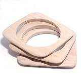 Mamimami Home DIY ファッション　ママのネックレス　天然木製リング　スクエアブレスレット 約7.6x7.6cm 5個/ゼント