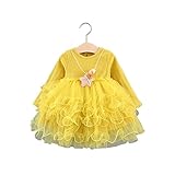 FEVON　ワンピース　ベビー　ドレス　女の子　春秋　長袖　チュール　ふわふわ　可愛い　赤ちゃん　女児　お姫様　プリンセス　フォーマル　カジュアル　おしゃれ　出産祝い　結婚式　入園式　七五三