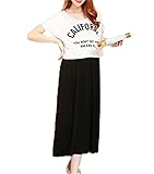 hanano マタニティ マキシ 授乳服 ロゴ ワンピース ロング 丈 春 夏 楽ちん ルーム ウェア 授乳 服 フリー サイズ 4カラー (ブラック＆ホワイト)