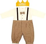60-90cm 1歳2歳 男の子 お誕生日服セット バースデーロンパース【249259】 60cm ベージュ