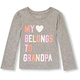 THE CHILDREN'S PLACE(ザ・チルドレンズプレイス) グリッターグラフィックティ トップス長袖Tシャツ 12～18ヶ月【並行輸入】