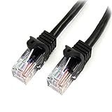 StarTech.com カテゴリー5e LANケーブル(Cat5e) RJ45コネクタ(ツメ折れ防止カバー付き) 5m ブラック 45PAT5MBK