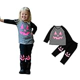 Franterd Pumpkin Patchハロウィン服装セット、ベビーガールズTシャツトップス+パンツ服 グレイ