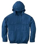 空調服 作業服　フード付き長袖スタッフブルゾン　（ファンなし・ブルゾンのみ）≪099‐KU90810≫ (XL, 14-ダークブルー)