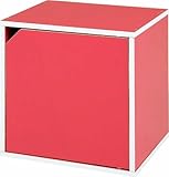 『扉付きキューブボックスCB35DR』【IT】ピンク（#9870287-92106）サイズ：幅34.5×高さ34.5×奥行29.5cm