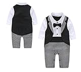 Cuteshower 男の子 スーツ 子供服 ロンパーススーツ ベビー服 ロンパース 新生児 出産祝い 結婚式 長袖 90