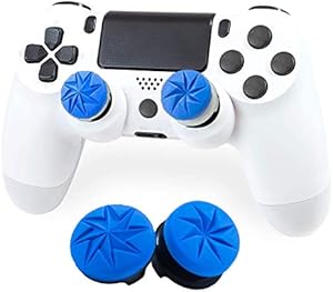 Aerku Fpsフリーク Ps5 Ps4 コントローラー用 親指グリップキャップ Rg 可動域アップ アシストキャップ 簡易パッケージ アシストキャップ ジョイスティックカバー For Ps5 Ps4 保護カバー 二個入り ブルー Geartics