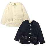 ベビー服 女の子 アウター カーディガン 長袖 Moujonjon ミニ裏毛 女児 ベビー (2.ブラック/95cm)