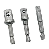 Dolity 3個入れ　エクステンションロッド　六角シャンク　スクエア　ヘッドドライブソケット　