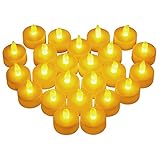 Weetop 告白 キャンドル 電池式ledキャンドル 24個セット LED キャンドル 電気ろうそく 煙なしキャンドル 電子蝋燭ライト 暖色光 ろうそく 電池付き 揺らぐ炎 リアル感 室内・室外飾り