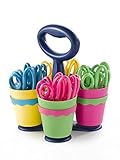 High Quality School Scissor Caddy and Kids Scissors With Anti-microbial Protection, 24 Scissors and 