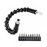 フレキシブルシャフト Maxun 多機能シャフト 連結軸 295mm 電動 六角ドライバー ドリル 接続 ドリルビット10個付き DIY 工具