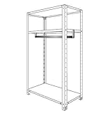 ハンガーラック HR8045-180 幅80×奥行45×高さ180cm 3段 ホワイト 40㎏/段