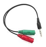 lifepower ヘッドホン+マイク用変換アダプタケーブル 3.5mm 4極 ステレオ ミニプラグジャック 3.5mm端子（オス）イヤホン端子（メス）マイク端子（メス）テレワーク・ゲームなどに